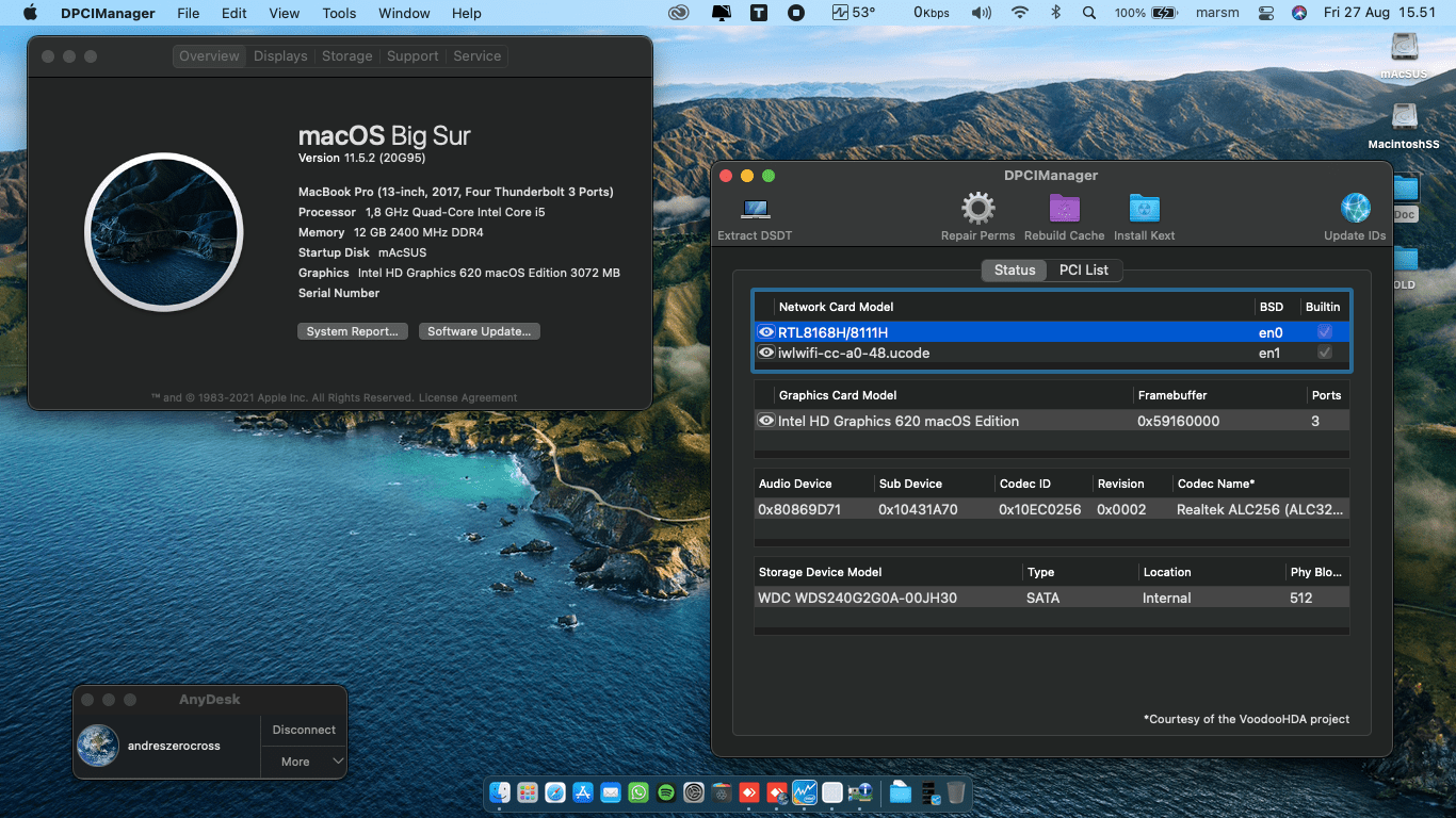 Success Hackintosh macOS Big Sur 11.5.2 Build 20G95 in Asus A442UR-GA043T